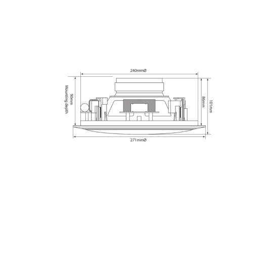 Adastra CSW8 Ηχείο Οροφής Sub 8"  2x8Ω 2x40W