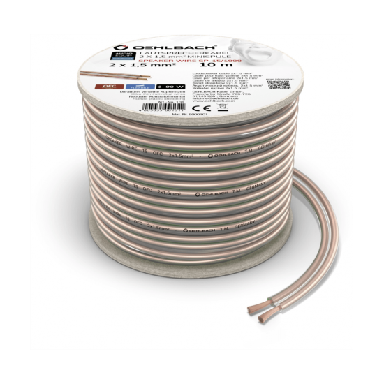 Oehlbach Speaker Wire SP-15 Καλώδιο Ηχείων 2 x 1,5 mm² 10m Διαφανές (Τεμάχιο)