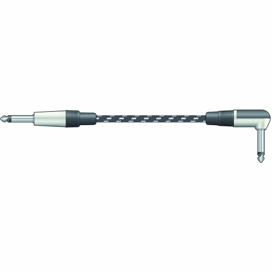 Citronic 190.383UK Πλεκτό καλώδιο κιθάρας 6,3mm ορθή γωνία Mono Jack Plug - 6,3 mm Mono Jack Plug 3m (Τεμάχιο)