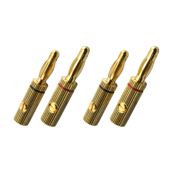 Oehlbach Banana Plugs Pin-B3 μέχρι 4 mm² Χρυσό (Σετ 4 τεμαχία)