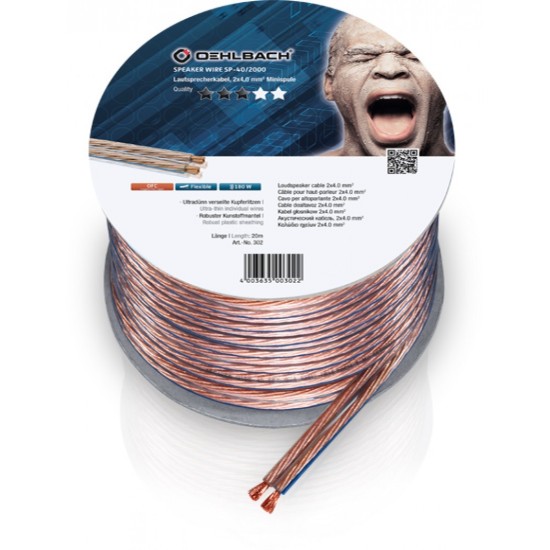 Oehlbach Speaker Wire SP-40 Καλώδιο Ηχείων 2 x 4 mm² 20m (Τεμάχιο)