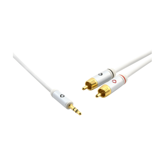 Oehlbach i-Connect J Καλώδιο ήχου φορητής συσκευής  3.5mm Jack  - 2 x RCA  1.5m Λευκό (Τεμάχιο)