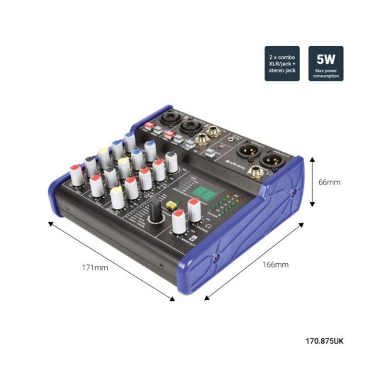 Citronic CSD-4 Compact Κονσόλα Μίξης 4 Καναλιών με Bluetooth και Εφέ DSP