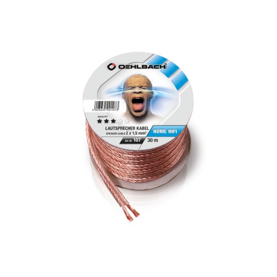 Oehlbach Speaker Wire SP-15 Καλώδιο Ηχείων 2 x 1,5 mm² 30m Λευκό (Τεμάχιο)