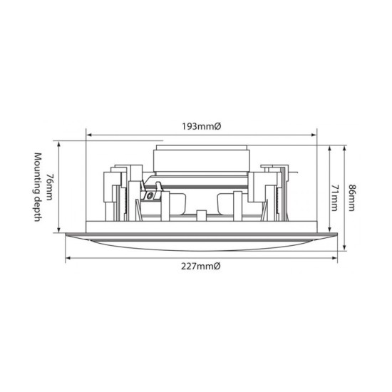 Adastra AD-C6S  Χωνευτό Ηχείο Οροφής 6.5" 2x25W RMS Λευκό (Τεμάχιο)