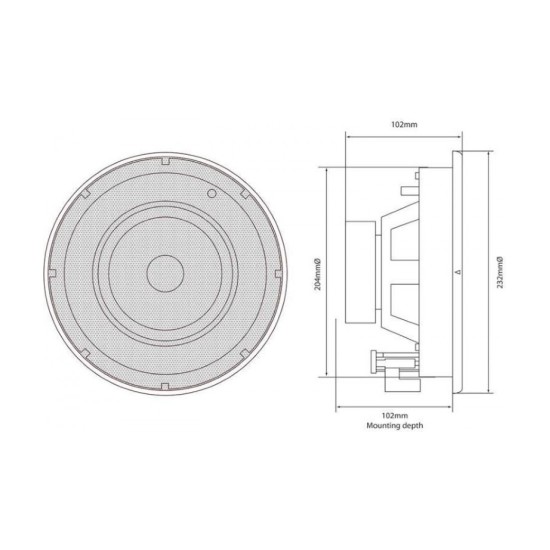 Adastra AD-SL6 Χωνευτό Ηχείο Οροφής 6.5'' 40W RMS Λευκό (Ζεύγος)