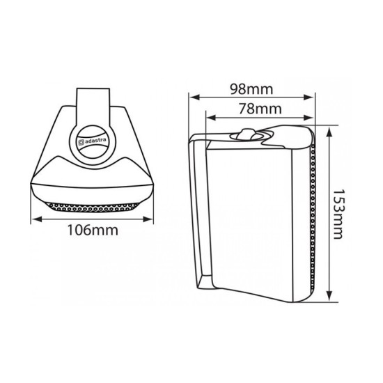 Adastra AD-BC3V Επιτοίχιο Ηχείο 3" 30W RMS Λευκό