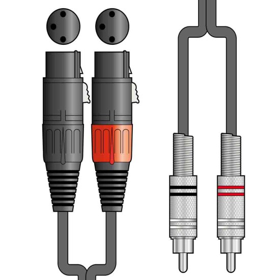 2R-2XF075 Kαλώδιο Ήχου 2 x XLR Female - 2 x RCA Plugs 0,75m (Τεμάχιο)