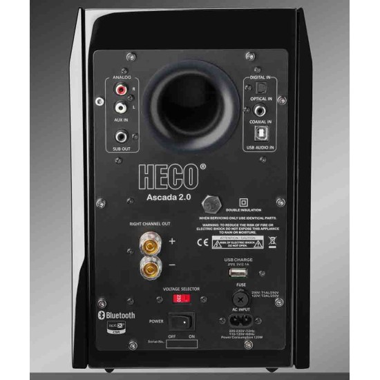 HECO Ascada Ενεργά Ηχεία Βιβλιοθήκης Bluetooth 5" 70W RMS Black (Ζεύγος)