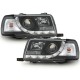 Φανάρια εμπρός Audi 80 (1991-1994) led - μαύρα , με λάμπες (Η1) - σετ 2τμχ.