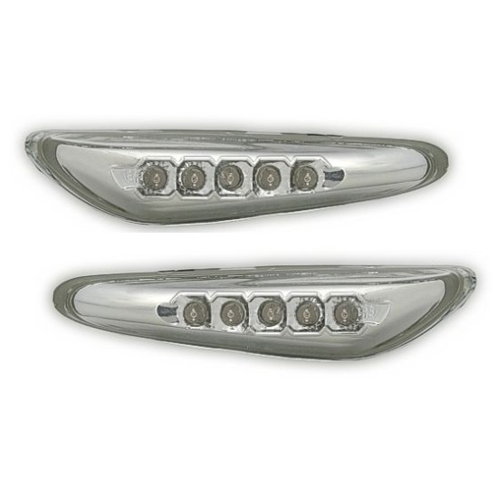 Led φλας BMW E46 (2001-2005) / E60 / X3 (2004-2009) - χρωμίου - σετ 2τμχ.