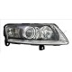 Φανάρια εμπρός Audi A6 (2004-2007) angel eyes - chrome , χωρίς λάμπες (Η7) - σετ 2τμχ.