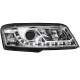 Φανάρια εμπρός Fiat Stilo 3 πορτο (2001-2008) led - chrome , με λάμπες (Η1) - σετ 2τμχ.