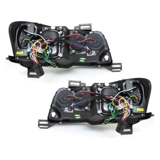 Φανάρια εμπρός Fiat Stilo 3 πορτο (2001-2008) led - chrome , με λάμπες (Η1) - σετ 2τμχ.