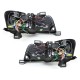 Φανάρια εμπρός Fiat Stilo 3 πορτο (2001-2008) led - chrome , με λάμπες (Η1) - σετ 2τμχ.