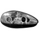 Φανάρια εμπρός Fiat Grande Punto (2005-2008) angel eyes - chrome , με λάμπες (Η1) - σετ 2τμχ.