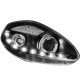 Φανάρια εμπρός Fiat Grande Punto (2005-2008) led - μαύρα , με λάμπες (Η1) - σετ 2τμχ.