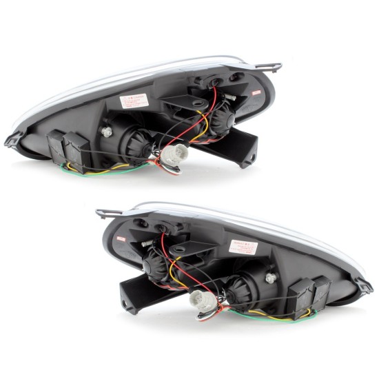 Φανάρια εμπρός Fiat Grande Punto (2005-2008) led - χρωμίου , με λάμπες (Η1) - σετ 2τμχ.