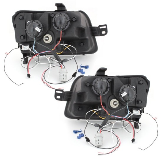 Φανάρια εμπρός Fiat Panda (2003-2009) led - chrome , με λάμπες (Η1) - σετ 2τμχ.