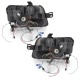 Φανάρια εμπρός Fiat Panda (2003-2012) led - μαύρα , με λάμπες (Η1) - σετ 2τμχ.