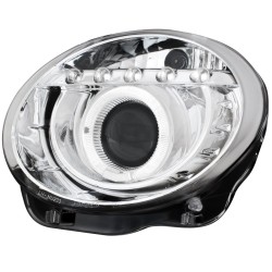 Φανάρια εμπρός Fiat 500 (2007-2015) led - chrome , με λάμπες (Η1) - σετ 2τμχ.