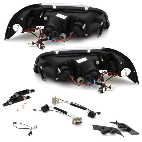 Φανάρια εμπρός Volvo S /V40 (1997-2000) led - black , με λάμπες (Η1) - σετ 2τμχ.