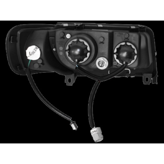 Φανάρια εμπρός Audi 100 C4 (1990-1994) led - μαύρα , με λάμπες (Η1) - σετ 2τμχ.