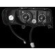 Φανάρια εμπρός Audi 100 C4 (1990-1994) led - μαύρα , με λάμπες (Η1) - σετ 2τμχ.