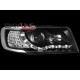 Φανάρια εμπρός Audi 100 C4 (1990-1994) led - μαύρα , με λάμπες (Η1) - σετ 2τμχ.