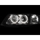 Φανάρια εμπρός Audi A6 (2001-2003) angel eyes - μαύρα , χωρίς λάμπες (Η7) - σετ 2τμχ.