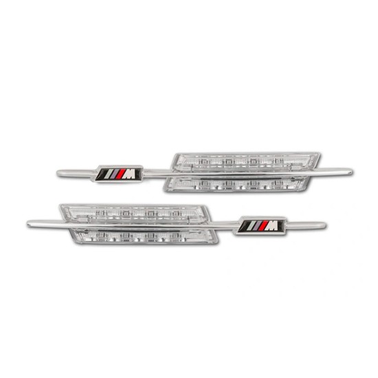 Led φλας BMW E46 / E60 / E90 M-look (2003-2008) - χρωμίου - σετ 2τμχ.