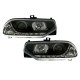 Φανάρια εμπρός Alfa Romeo 156 (1997-2003) led - μαύρα , με λάμπες (Η1) - σετ 2τμχ.