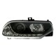 Φανάρια εμπρός Alfa Romeo 156 (1997-2003) led - μαύρα , με λάμπες (Η1) - σετ 2τμχ.