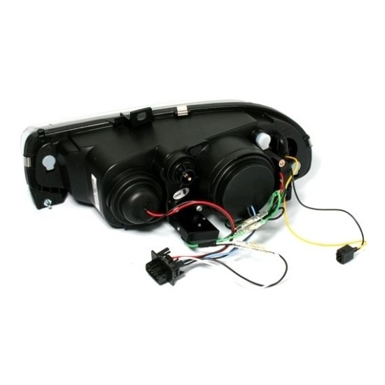 Φανάρια εμπρός Alfa Romeo 156 (1997-2003) led - μαύρα , με λάμπες (Η1) - σετ 2τμχ.