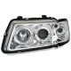 Φανάρια εμπρός Audi A3 (1996-2000) angel eyes - χρωμίου , με λάμπες (Η1) - σετ 2τμχ.