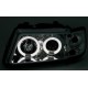 Φανάρια εμπρός Audi A3 (1996-2000) angel eyes - χρωμίου , με λάμπες (Η1) - σετ 2τμχ.