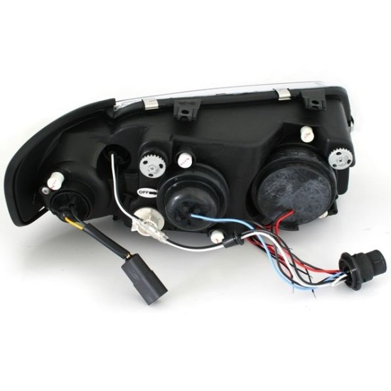Φανάρια εμπρός Audi A3 (1996-2000) angel eyes - χρωμίου , με λάμπες (Η1) - σετ 2τμχ.