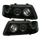 Φανάρια εμπρός Audi A3 (1996-2000) angel eyes - μαύρα , με λάμπες (Η1) - σετ 2τμχ.