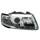Φανάρια εμπρός Audi A3 (1996-2000) led - chrome , με λάμπες (Η1) - σετ 2τμχ.