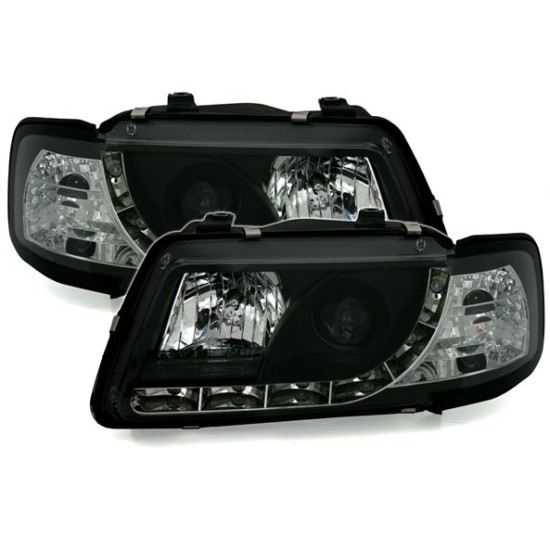 Φανάρια εμπρός Audi A3 (1996-2000) led - μαύρα , με λάμπες (Η1) - σετ 2τμχ. Φανάρια εμπρός Audi A3 (1996-2000) led - μαύρα , με λάμπες (Η1) - σετ 2τμχ.