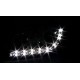 Φανάρια εμπρός Audi A3 (2003-2008) led - μαύρα , με λάμπες (H7/Η1) - σετ 2τμχ.