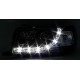 Φανάρια εμπρός Audi 80 (1991-1994) led - μαύρα , με λάμπες (Η1) - σετ 2τμχ.