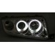 Φανάρια εμπρός angel eyes για Skoda Fabia (1999-2007) , μαύρα , χωρίς λάμπες (Η7) - σετ 2τμχ.