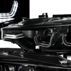 Φανάρια εμπρός led angel eyes για BMW F30 (2011+) , με λάμπες (Η7) - σετ 2τμχ.