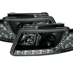 Φανάρια εμπρός led για Vw Passat 3Β/B5 (1997-2000) - μαύρα , με λάμπες (Η1) - σετ 2τμχ.