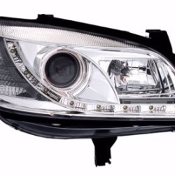 Φανάρια εμπρός led για Opel Zafira A (1999-2005) - chrome , με λάμπες (Η1) - σετ 2τμχ.