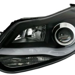 Φανάρια εμπρός led για Ford Focus (20011+) - μαύρα , με λάμπες (Η1) - σετ 2τμχ.