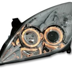 Φανάρια εμπρός angel eyes για Opel Vectra C (2005-2009) - chrome , χωρίς λάμπες (Η7) - σετ 2τμχ.
