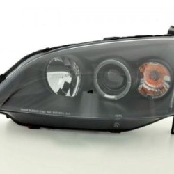 Φανάρια εμπρός angel eyes για Honda Civic (2001-2003) 2/4 πορτο US , μαύρα , με λάμπες (Η1) - σετ 2τμχ.