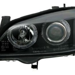 Φανάρια εμπρός angel eyes για Opel Astra G (1998-2004) - μαύρα , χωρίς λάμπες (Η7) - σετ 2τμχ.